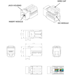 Hyperline KJNE-6P6C-C2-90-WH
