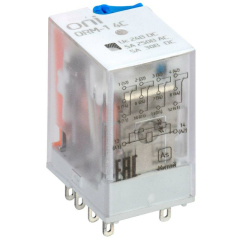 Реле интерфейсное ORM-1 4C 24В DC с LED и тест. кнопкой ONI ORM-1-4C-DC24V-L-B