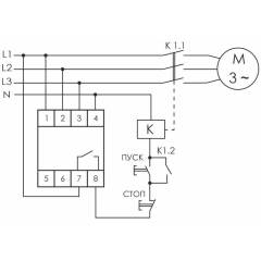 Реле контроля наличия; асимметрии и чередования фаз CKF-B (монтаж на DIN-рейке 35мм; задержка отключения 3-5с; 3х400/230В+N 2А 1Z) F&F EA04.002.002