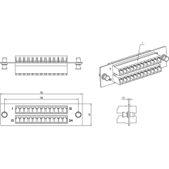 Оптические боксы Hyperline FO-FPM-W120H32-24LC-BL