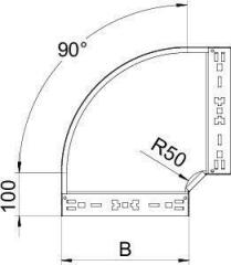 Секция угловая для кабельных лотков Угол для лотка 90град. 400х60 RBM 90 640 FS OBO 6041138