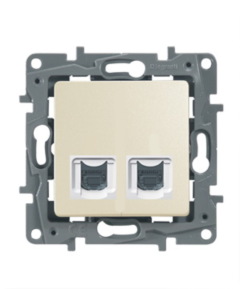 Legrand Etika Крем Розетка тел.+ комп. (RJ11+RJ45) 5 кат. UTP 672352