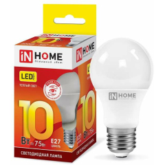 Лампа светодиодная LED-A60-VC 10Вт 230В E27 3000К 900Лм IN HOME 4690612020204