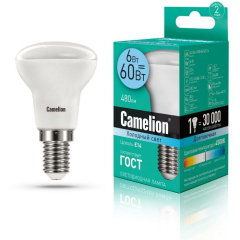 Лампа светодиодная LED6 R50/845/E14 6Вт 4500К бел. E14 480лм 220-240В Camelion 11659