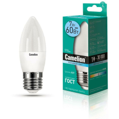 Лампа светодиодная LED7-C35/845/E27 7Вт свеча 4500К бел. E27 560лм 220В Camelion 12078