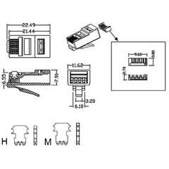 Hyperline PLUG-8P8C-UV-C6-100