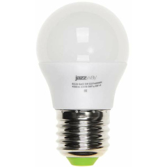 Лампа светодиодная PLED-ECO-G45 5Вт шар 3000К тепл. бел. E27 400лм 220-240В JazzWay 1036957A