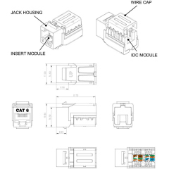 Hyperline KJNE-8P8C-C6-90-RD