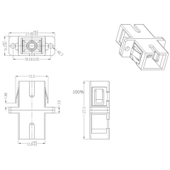 Hyperline FA-P11Z-SC/SC-N/BK-BG