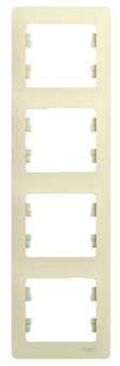 Schneider Electric Glossa Беж Рамка 4-я, вертикальная (GSL000208)