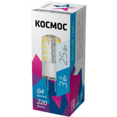 Лампа светодиодная 3Вт 220В G4 4500К КОСМОС LksmLED3wJCG4220v45