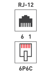 Разъем телефонный UTP, RJ-12 (6P6C), CAT 3 REXANT  (05-1013)
