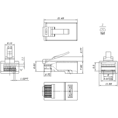 Hyperline PLEZ-8P8C-U-C6-100