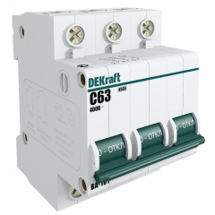 DEKraft Автоматический выключатель 3Р 6А х-ка B ВА-101 4,5кА (11028DEK)