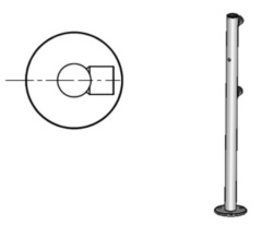 Комплектующие для ограждений Oxgard Стойка односторонняя съемная с гнездом(ВЗР 1996Р02)