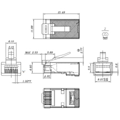 Hyperline PLEZ-8P8C-U-C6-SH-100