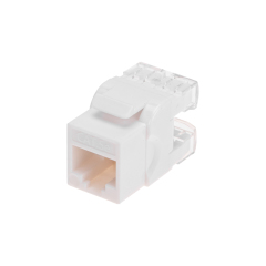 Модуль Keystone Jack RJ-45(8P8C), UTP неэкранированный, CAT 5e, тип 180 градусов, белый REXANT PRO (02-0060)