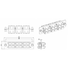 Оптические боксы Hyperline FO-FPM-W120H32-6DSC-BL