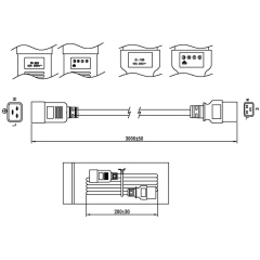 Hyperline PWC-IEC19-IEC20-1.8-BK