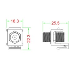 Hyperline KJ1-FCON-N-WH